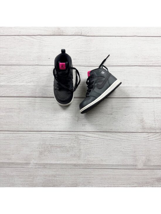 Jordan Other - Nike Air Jordan 1 Mid Black Pink Athletic Shoes Youth Toddler 7